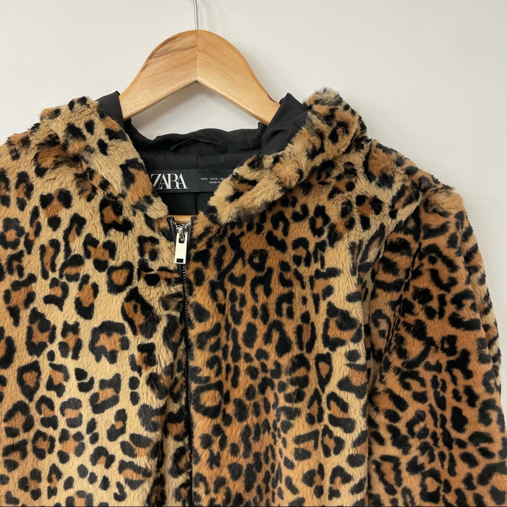 ZARA, Leopard Print, “Fur” Coat, SZ Large